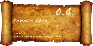 Oszvald Géza névjegykártya
