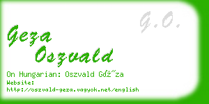 geza oszvald business card